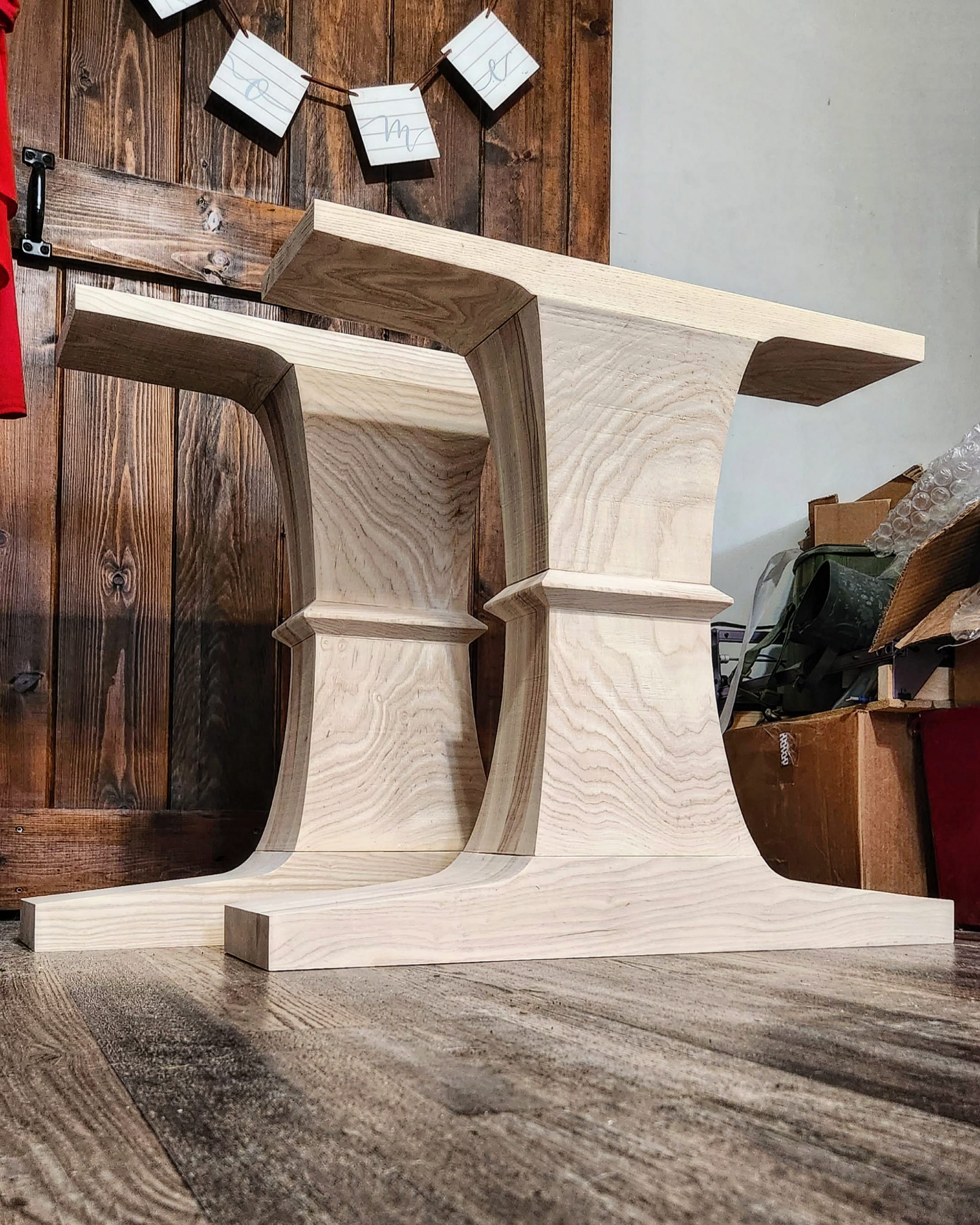 Modern Dining Table Pedestals | Wooden Trestle Dining Table Pedestals by Ray Brothers Woodwork